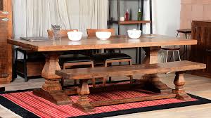 Rustic dining tables with a bench are the most popular ones, among the people who love to reminisce about the medieval and vintage era. Farmhouse Trestle Traditional Rustic Dining Table Bench Rustic Dining Room San Francisco By Sierra Living Concepts Houzz
