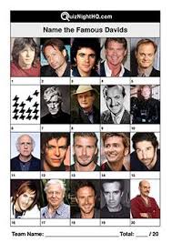 Name These Famous Faces Davids Fun Quiz Questions Pub Quiz Questions Family Quiz