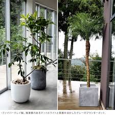 飾らないままを飾る コンクリート鉢 ミドル 直径37cm 清潔感のあるマットホワイトと質感を活かしたグレーのプランターポット シンプルで飾る場所を選ばない落ち着きのあるポットです ファイバークレイ製 底穴有り ガーデン用品屋さん 鉢 大きいプランター 大型