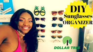 Sunglasses holder on closet divider. Dollar Tree Diy Sunglasses Display Organizer Youtube