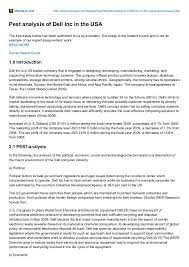 Pest Analysis Of Dell Inc In The Usa From Ukessays Analysis Pestle Analysis Essay