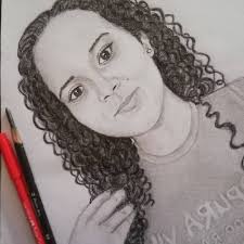 Otro retrato de Evelyn Alvarado a lápiz. Atte: Adonys Yamil Cabrera Oporta.