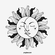 Hand Drawn Tattoo Black White Sun Tattoo Sunlight Moon Png Transparent Clipart Image And Psd File For Free Download Sun And Moon Drawings How To Draw Hands Black And White Drawing