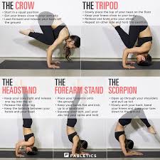 Yoga Crow Pose To Scorpion Workout Yoga Poses Exercise