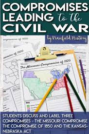 This Lesson Teaches Students About The Three Compromises Relating To Slavery Before The Civil War These Com Missouri Compromise Map Worksheets Map Activities