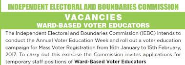 21 iebc jobs available on indeed.com. Iebc On Twitter Iebc Jobs Ward Based Voter Educators Https T Co Voy31gggb4 Application Deadline Friday January 06 2017