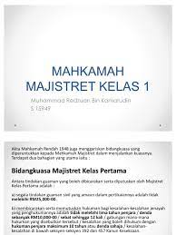 Akta kemudahan dan perkhidmatan jagaan kesihatan swasta 1998. Mahkamah Majistret Kelas 1