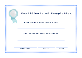 Certificate of completion template : Printable Certificate Of Completion Free Download Template