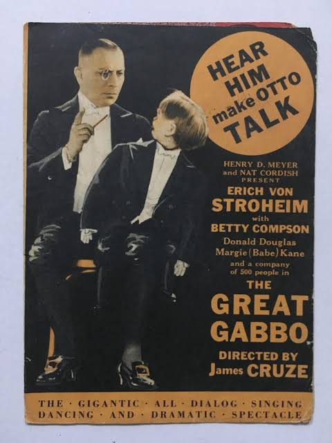 1929 Hollywood Movie Herald THE GREAT GABBO. Erich von Stroheim, Betty  Compson