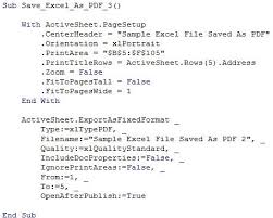 Screenshot Of Vba Code To Save As Pdf Invoice Format In Excel Excel Invoice Format