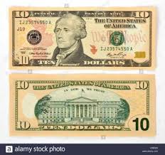 10 U S Dollar Banknote Front 10 Dollar Bill Dollar Bill Dollar Money