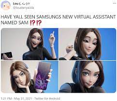 The south korean tech giant's official virtual assistant character was originally launched in a 2d form. Have Yall Seen Samsungs New Virtual Assistant Named Sam Samsung Sam Know Your Meme