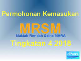 Permohonan kemasukan ke mrsm tingkatan 1 2018 online. Permohonan Kemasukan Mrsm Tingkatan 4 2018