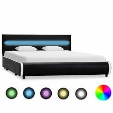 Read more polster bett wand / suchergebnis auf amazon de fur bett kopfteil gepolstert / welches bett ist das richtige für mich? Mobel Wohnen Vidaxl Polsterbett Led Schwarz Weiss 140x200cm Kunstlederbett Bett Doppelbett Mobel