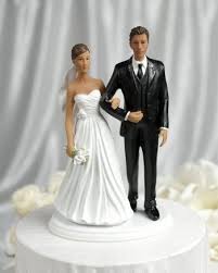 Chic Dark Haired Wedding Bride And Groom Cake Topper Wedding Cake Toppers Interracial Wedding Cake Toppers Interracial Wedding