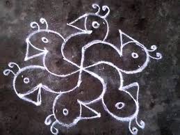 Kolam With Birds Design Using Dots 7 4 Youtube Rangoli Designs With Dots Bird Design Rangoli Designs