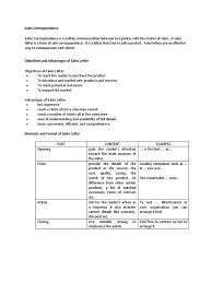 It is like a salesman discussing the purpose but in the form of a letter. Sales Letter Sales Business