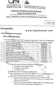 Avec les responsables des différents services ou de l'unité de production, le contrôleur de gestion établit un. Exemple Concours Master Finance Audit Et Controle De Gestion Facg 2018 2019 Fsjes Meknes Fsjes Master Concours Et Examens D Acces Au Master Maroc