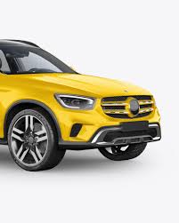 Compact Crossover Suv Mockup Half Side View In Vehicle Mockups On Yellow Images Object Mockups