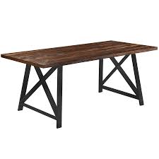 Whether you need table legs for a desk or a dining table, there's no harm in giving these a try. 2xhome Table Only Natural Light Brown Wood Modern Table Steel Frame Metal Dining Table 71 Rectangle Retro Vintage On Sale Overstock 13943608