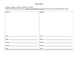 Observation Worksheet Observation Worksheets Scientific Method