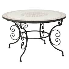 Shop the mosaic dining tables collection on chairish, home of the best vintage and used furniture, decor and art. Moroccan Outdoor Round Mosaic Tile Dining Table On Iron Base 47 In For Sale At 1stdibs