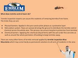 Pest control businesses have access to many different chemicals. Best Termite Inspection Blue Mountains Pest Control Blue Mountains