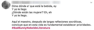 'en el último año bad bunny ha sorprendido con su álbum oasis con j balvin y con dos álbumes propios casi que en simultánea en cuarentena. Postulan A Bad Bunny Al Nobel De Literatura Y Tenemos 12 Razones Por Las Cuales Ganaria
