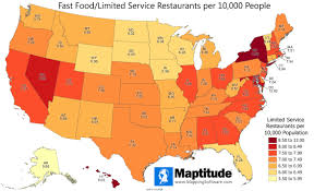 World map with food and drinks. Maptitude Map Limited Service Restaurants Per 10 000 Population