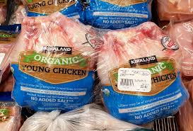 At least 3 lbs, according to costco. Kirkland Signature Organic Young Whole Chicken Eat With Emily