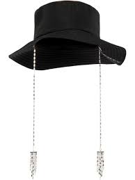 Fenty Black Tie Bucket Hat Farfetch In 2021 Hats Black Bucket Hat Hat Designs
