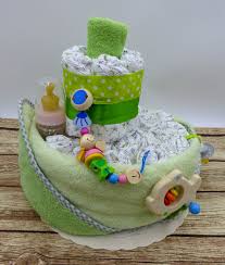 Windeltorte Windelschiff Opalgrun In 2020 Diaper Diaper Cake Children