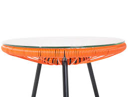 The compact design makes it suitable for small space, such as bistros, kitchens, apartments, etc. Garden Furniture Patio Set Outdoor Bistro Set Table And 2 Chairs Orange Nandor