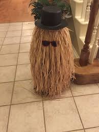 Cousin It Made From Brown Paper Lawn Bags Raffia Grass Table Skirt Dollar Store Hat And Glasses Table Skirt Brown Paper Raffia