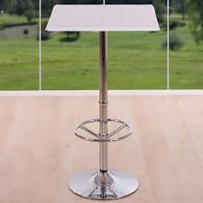bartisch stehtisch bistrotisch chicago mit fussablage pvc quadratisch 110x63x63cm weiss