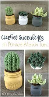 Substituting agave nectar for granulated sugar is fairly easy once you understand the standard rule for swapping liquid sweeteners for ordinary sugar. Crochet Succulents In Painted Mason Jars Crochet Succulent Crochet Plant Crochet Cactus