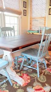 Rustic Farmhouse Table White Painted Table Base With Stained Top Two Toned Table Makeover Refurbished Table Farmhouse Table Farmhouse Dining