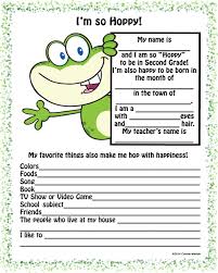 Frog Back To School Second Grade All About Me Printable Worksheet B W Color Frog Classroom Frog Theme Classroom All About Me Printable