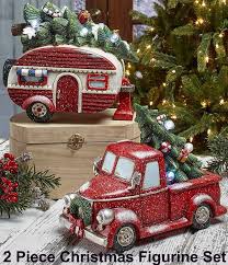 Ceramic Lighted Christmas Decor Vintage Pickup Truck W Tree Camper Set Unbranded Holiday Decor Christmas Christmas Red Truck Christmas Ornaments