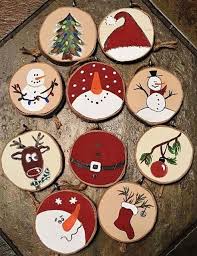 Image deco de noel faire soi meme pour adulte ide. Decorations De Noel Sur Galettes De Bois