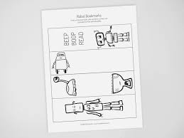 printable robot bookmarks create in the chaos