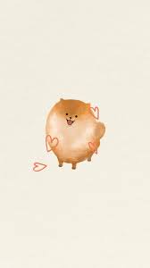 Download Premium Illustration Of Fluffy Pomeranian Mobile Screen Illustration Art Dog Drawing Illustration