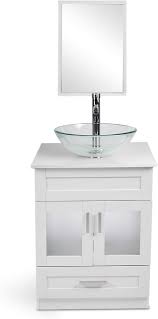 Classic bathrooms zum kleinen preis hier bestellen. Buy 24 Inches Traditional Bathroom Vanity Set Single White Cabinet And Glass Vessel Sink 1 Large Sliding Drawers And 2 Door Pop Up Drain Faucet Online In Turkey B07kw619f4