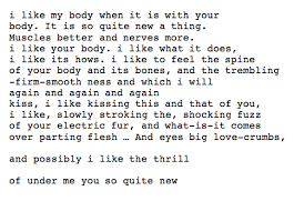 I Like My Body When It Is With Your I Like My Body When It Is With Your Body Ee Cummings Poems Ee Cummings Cummings