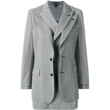 Comme Des Garcons Layered Button Blazer 2 010 Via Polyvore Featuring Outerwear Jackets Blazers Grey Grey Jacket Gray Jacket Wool Jacket Blazer Buttons