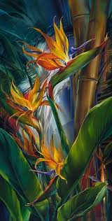 Bird Of Paradise Plant Painting Web Mail Art Painting Flower Painting Floral Painting