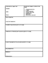 Middle School Lesson Plan Template Freebie Middle School Lesson Plan Template Lesson Plan Templates Math Lesson Plans Template