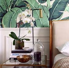 Bedroom Banana Leaf From Martinique Wallpaper Accent Wall Bedroom Banana Leaf Wallpaper Tropical Bedrooms