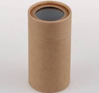 Brown Craft Paper Tube with Visible Clear Plastic Window Cap ...