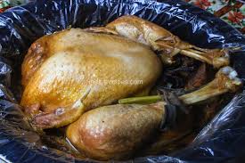13 minutes of cooking time for each pound of turkey if roasting empty and 15 minutes per pound if stuffed. Slow Cooker Whole Turkey I Heart Recipes